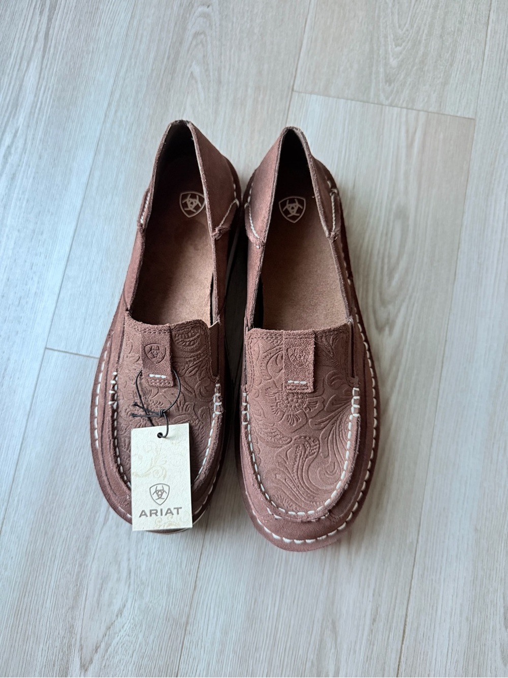 Ariat Women's Chestnut Embossed Suede Slip-Ons